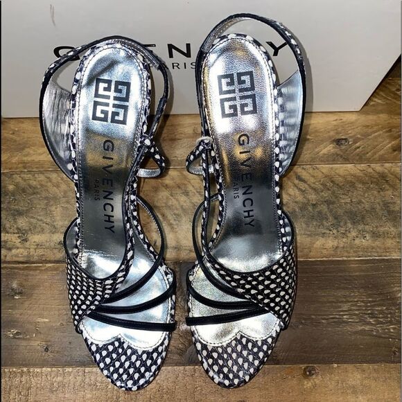 Givenchy Stamped Leather Slingback Sandals - Picture 7 of 8